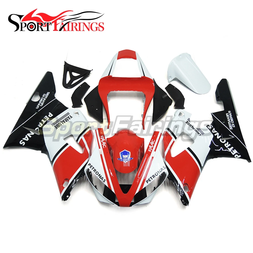 FAAC красно-белые Обтекатели из АБС-пластика для Yamaha YZF1000 R1 00 01 2000 2001 комплект