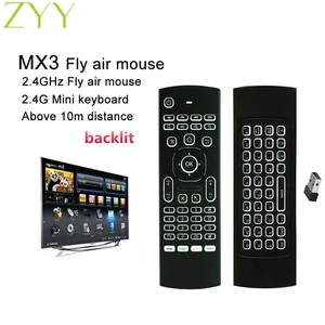 mx3 backlight fly air mouse remote control wireless mini keyboard 2 4ghz for pc android tv box motion sensing gamer controller free global shipping