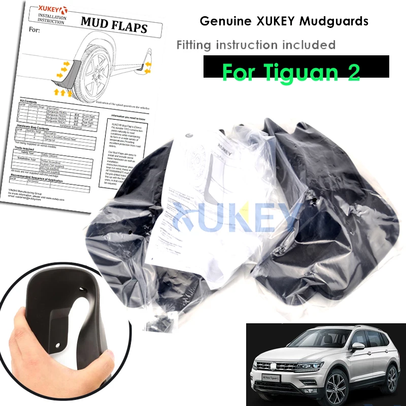 Набор литых брызговиков для VW Tiguan 2 Mk2 2016 2017 2018 брызговики передние и задние от