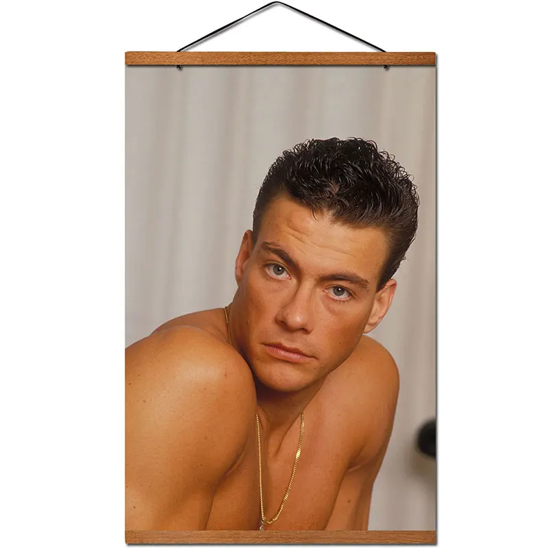 10 Jean-Claude Van Damme Poster Hanging Scroll Canvas Painting With Solid Wood Decoration - Цвет: 10