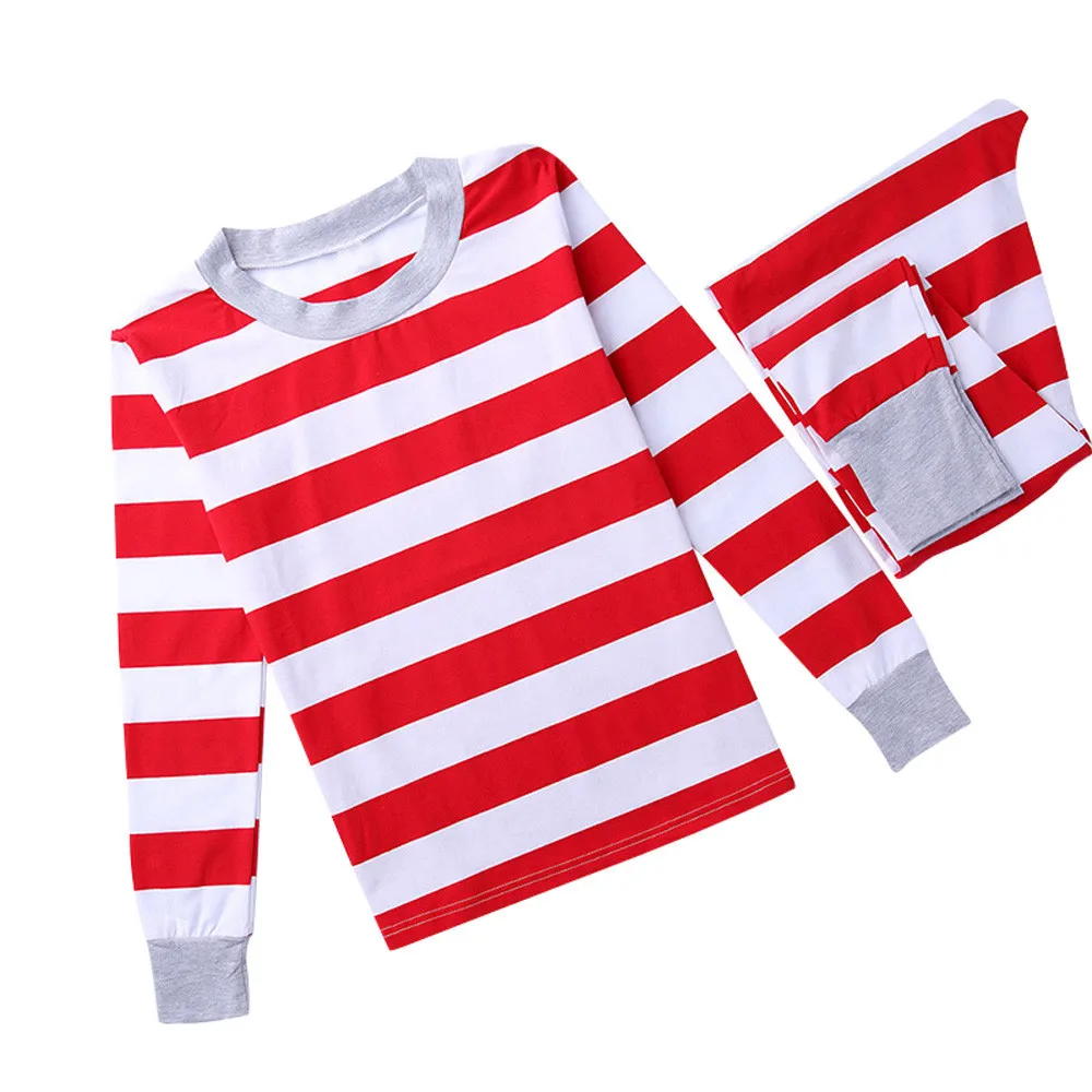 Лидер продаж комплект из 2 предметов семейные рождественские пижамы полосатая