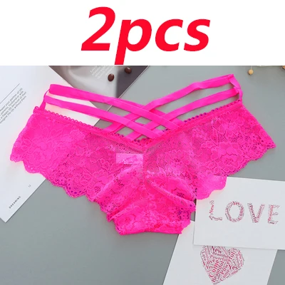 2pcs rose red 2 шт., кружевные сексуальные трусики, женское нижнее белье, женские сексуальные трусики-танга, трусики, нижнее белье с низкой талией, черное нижнее белье для женщин, трусы - Цвет: 2pcs rose red