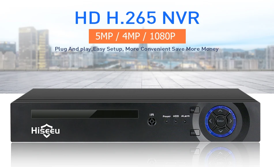Hiseeu H.265 H.264 4/8CH POE NVR ip-камера безопасности Видео система наблюдения CCTV P2P ONVIF 2MP/5MP сетевой видеорегистратор