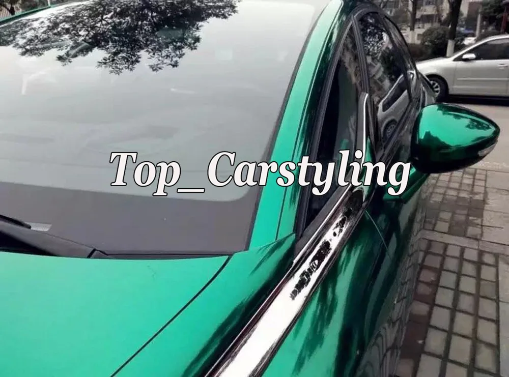 Растягивающаяся хромированная зеленая Автомобильная фольговая пленка PROTWRAPS