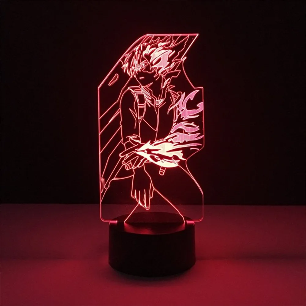 Мой герой Академия Lamparas Todoroki Shoto 3D светильник аниме лампа Декор фигурка
