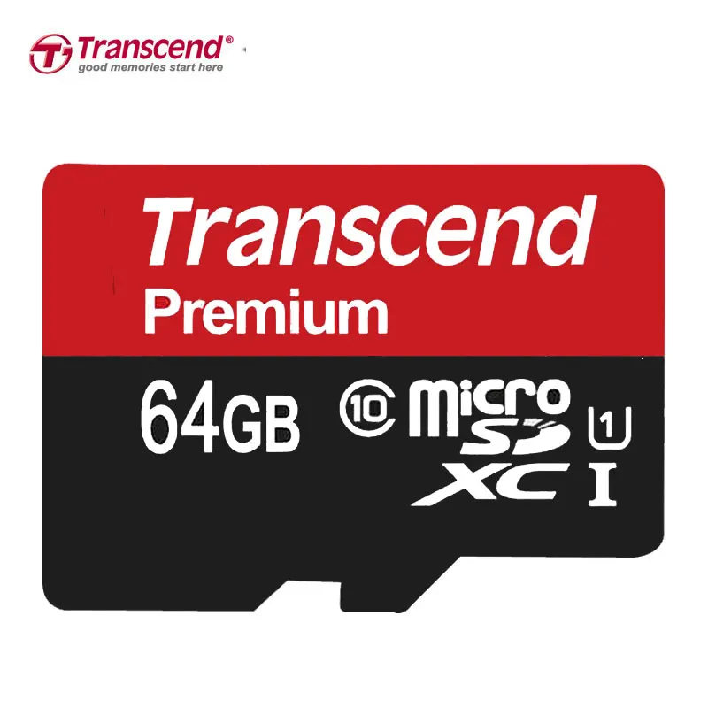 Оригинал Transcend 16 ГБ 32 64 Гб MicroSD MicroSDHC MicroSDXC Micro SD карта SDHC SDXC чтение 90 МБ/с./с класс 10