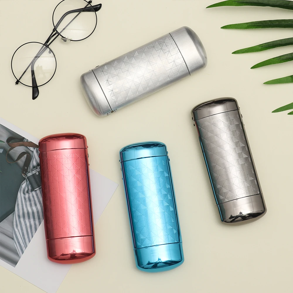 1 шт. новый модный жесткий металлический Алюминиевый Чехол для очков в клетку с