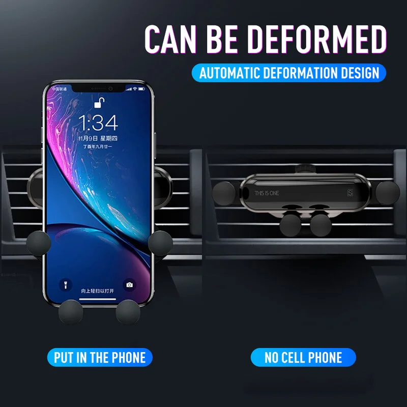 Автомобильный держатель телефона для iphone X Xs Max Samsung S9 на вентиляционное отверстие