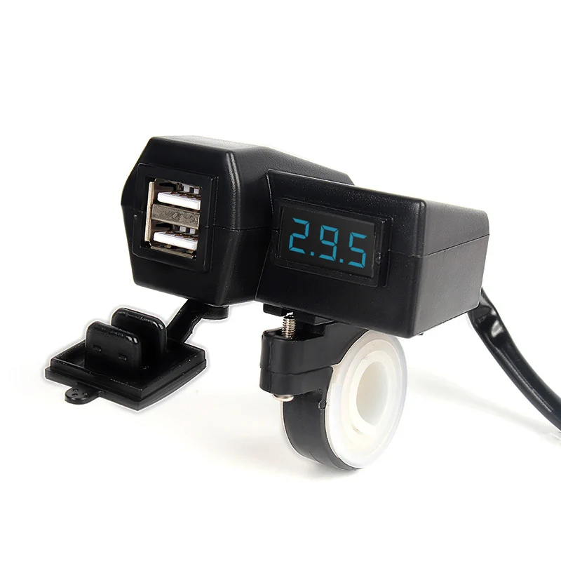 Водонепроницаемый 12V 24V Автомобильный мотоцикл с двумя usb зарядными устройствами