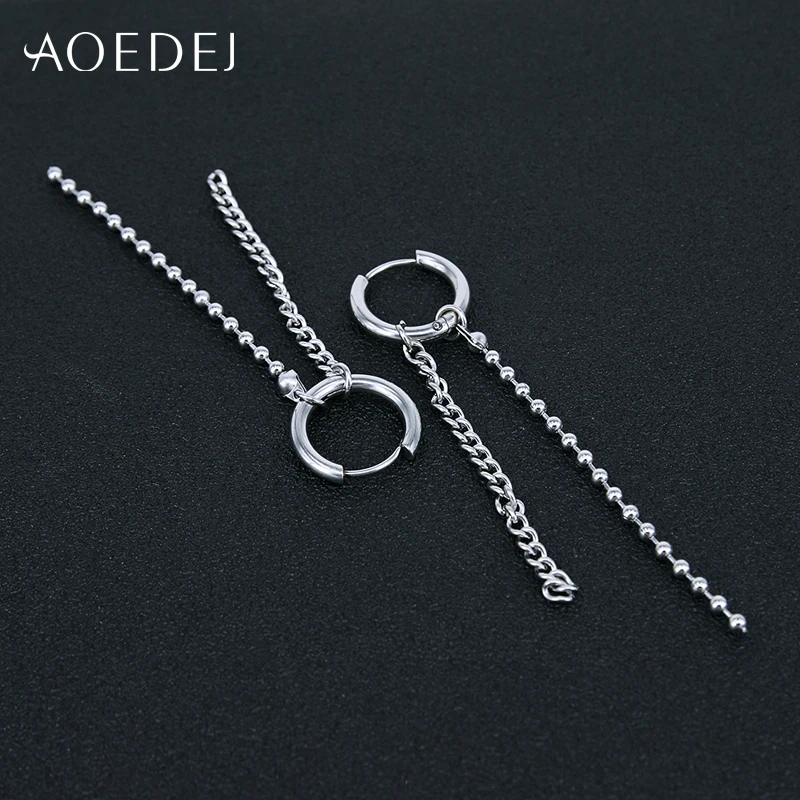 Серьги-кольца AOEDEJ в стиле хип-хоп корейские серьги с кисточками для женщин и
