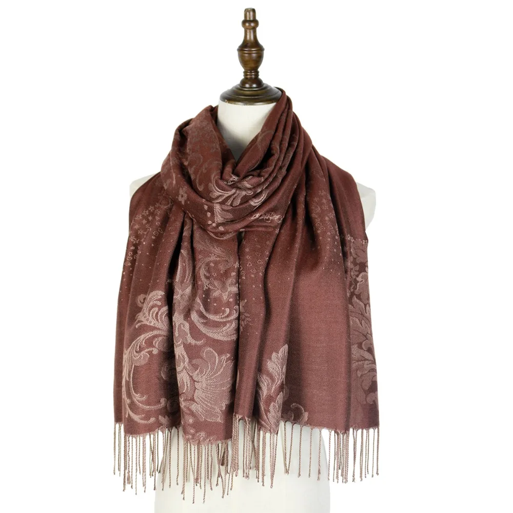 

Stole Cape Shawls Jacquard Scarf Wraps Femme Ppashmina Shawls Vintage Winter Floral Soft Bandana