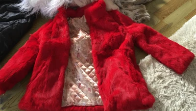 red Новинка, пальто из натурального кроличьего меха, Женская куртка с кроличьим мехом, зимний меховой жилет под заказ плюс размер, F730 - Цвет: red