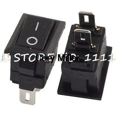 AC 250V 3A SPST ВКЛ-ВЫКЛ 2 Позиции Мини лодка кулисный переключатель черная кнопка |