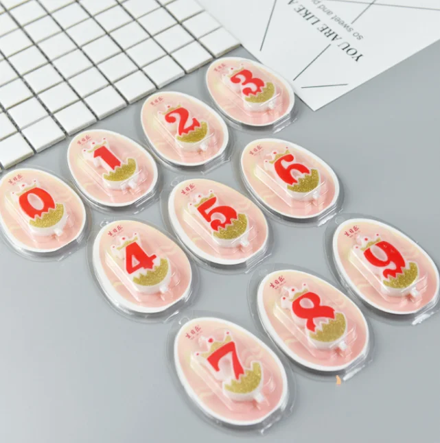 1 шт. цифры 0 2 3 4 5 6 7 8 9 свечи блестящее милое яйцо цифровая Свеча для торта топпер