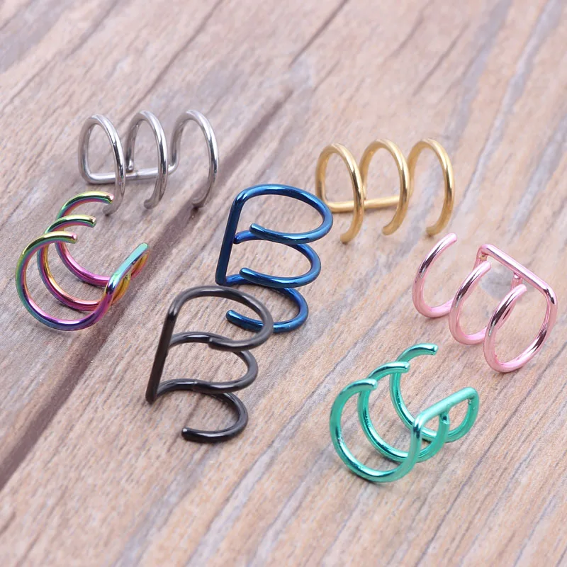 16 г серебряные золотые спиральный для хряща серьги эмо гот козелок пирсинг