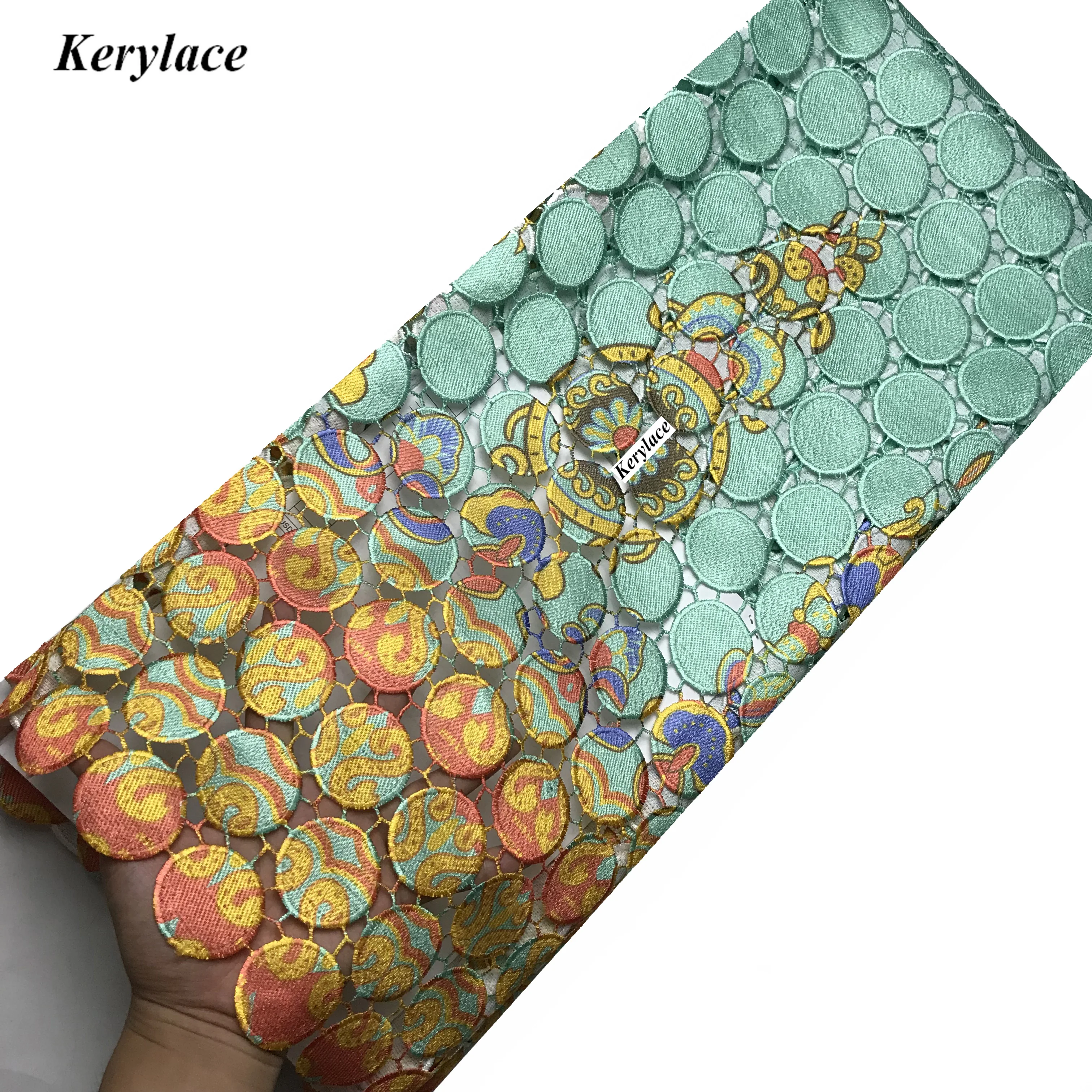 Последние африканские шнур кружева 5 ярдов Водорастворимая кружевная ткань из