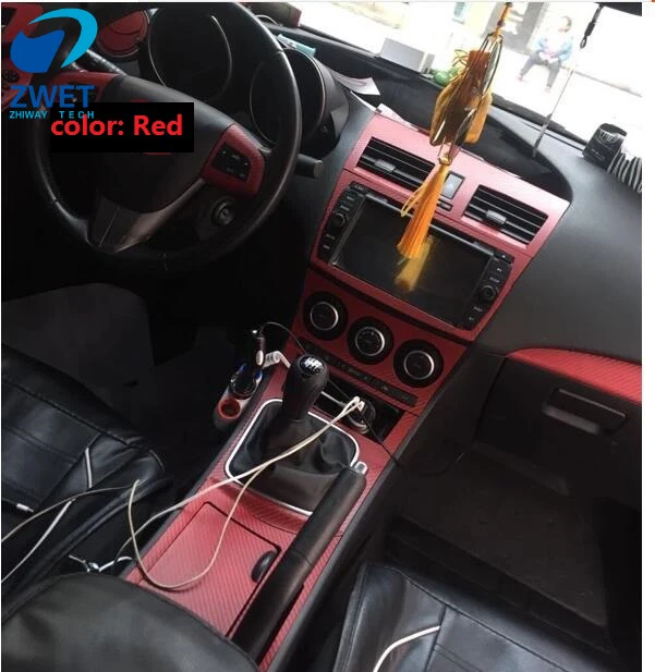 ZWET автомобиль для mazda 3 углеродное волокно специальная наклейка s для Mazda 3 Цвет черный/серебристый углеродное волокно наклейка для Mazda 3 2006~ 2012