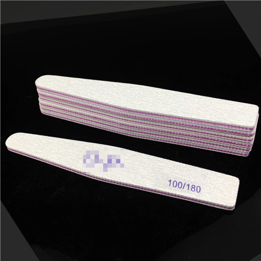 

25 Pcs Nail File 100/180 Sanding Buffer Block Pedicure Manicure Buffing Polish Beauty Tools Banana Nail Art CareTools Wholesale