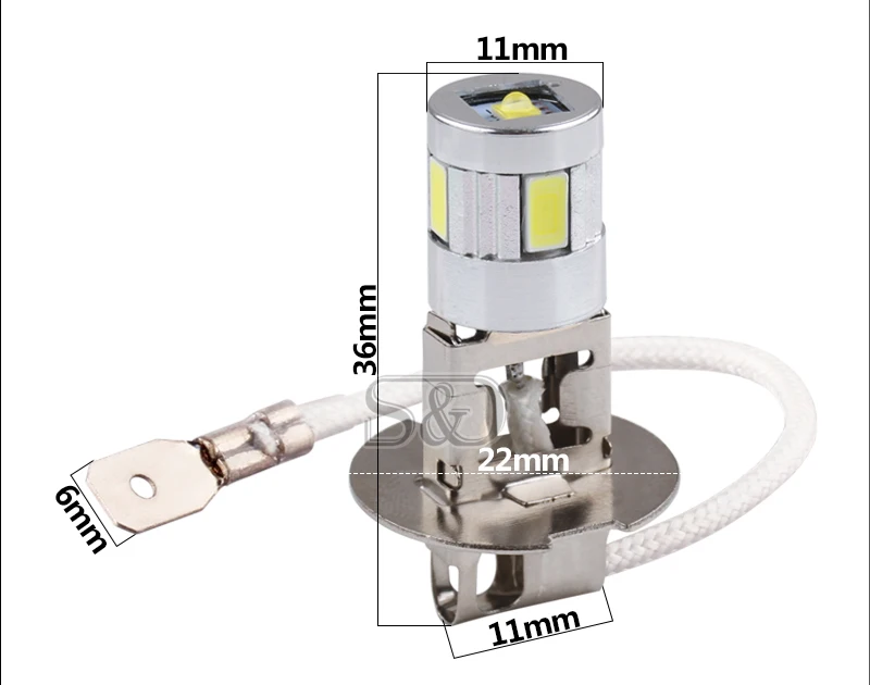 Автомобильные светодиодные лампы H3 противотуманные фары высокой мощности 5630 SMD