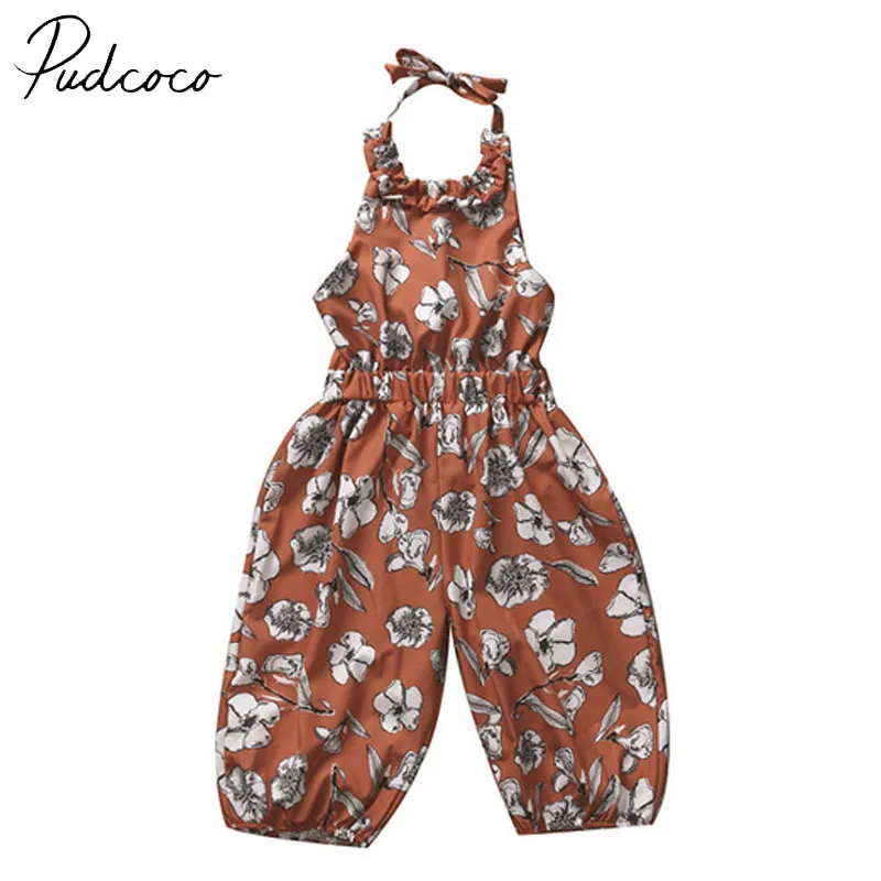 Pudcoco бренд хлопок для малышей маленьких девочек цветочный узор комбинезон костюм
