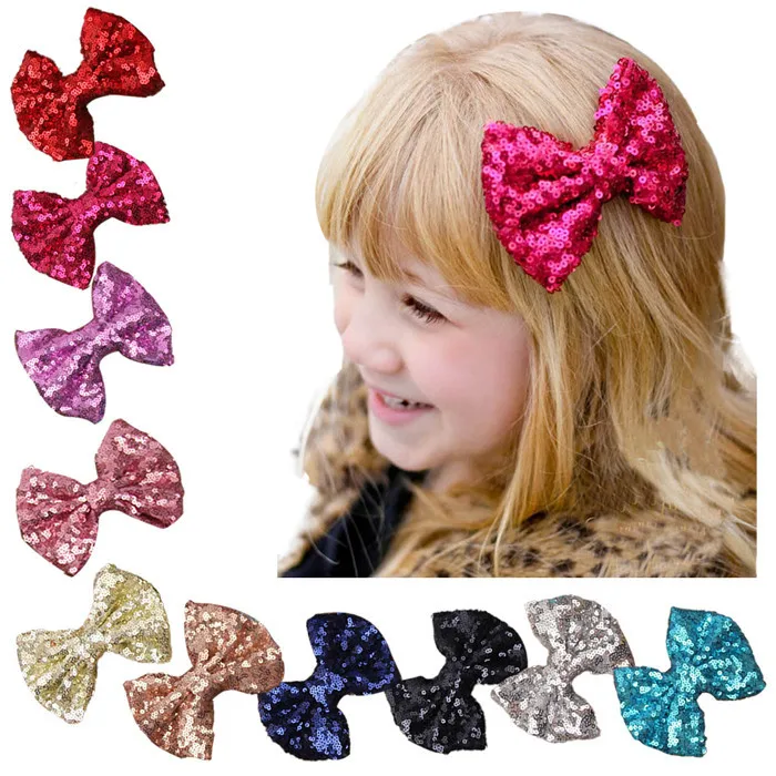 TELOTUNY New Children Sequin Barrettes Cute Baby Girl Big Bow Hair Accessories cute hairclips S3MAR15 | Детская одежда и обувь