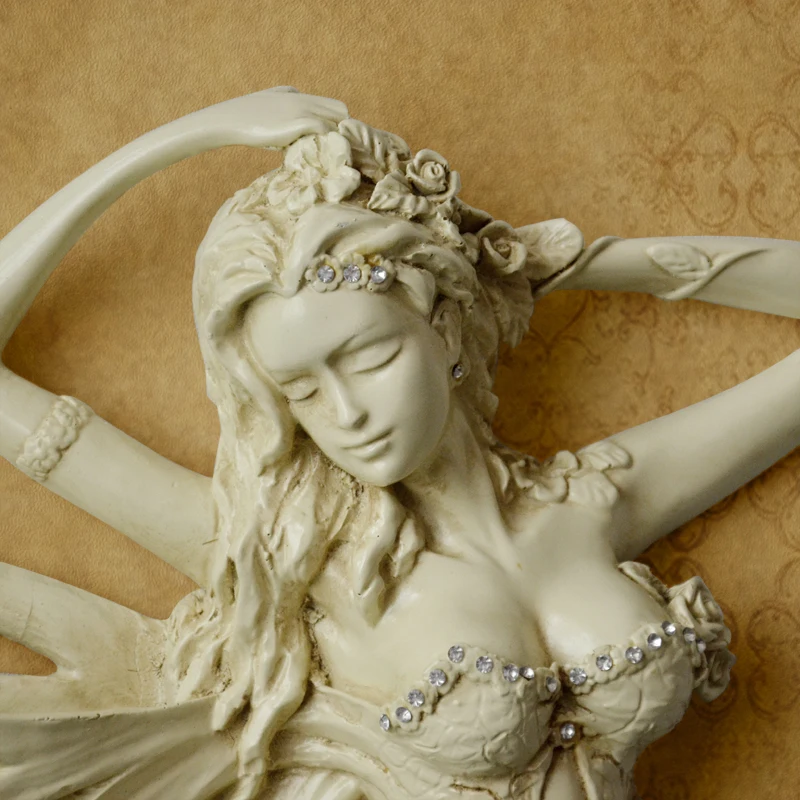

Beautiful Angel Wall Decorative Resin Crafts Hotel Home Livingroom Wall Hanging Mermaid Vase Wall Mural Ornament Decor R1465