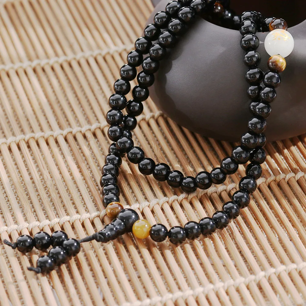 Женский браслет с бусинами Будды мала черный драконом ювелирные изделия ручной