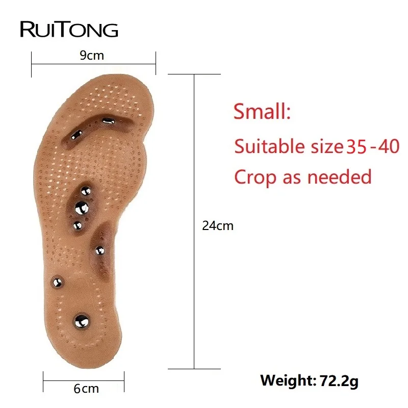 Small RUITONG 1 пара Магнитная иглорефлексотерапия прижигание стельки для похудения Анти-жир массаж ног Подушка силиконовый комфорт дышащие подушки - Цвет: Small