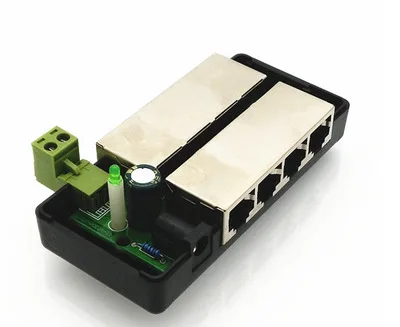 2 шт 4 порт PoE Инжектор Мощность адаптер Ethernet блок питания Pin 5 (+)/7 8 (-) Вход DC12V-DC48V для