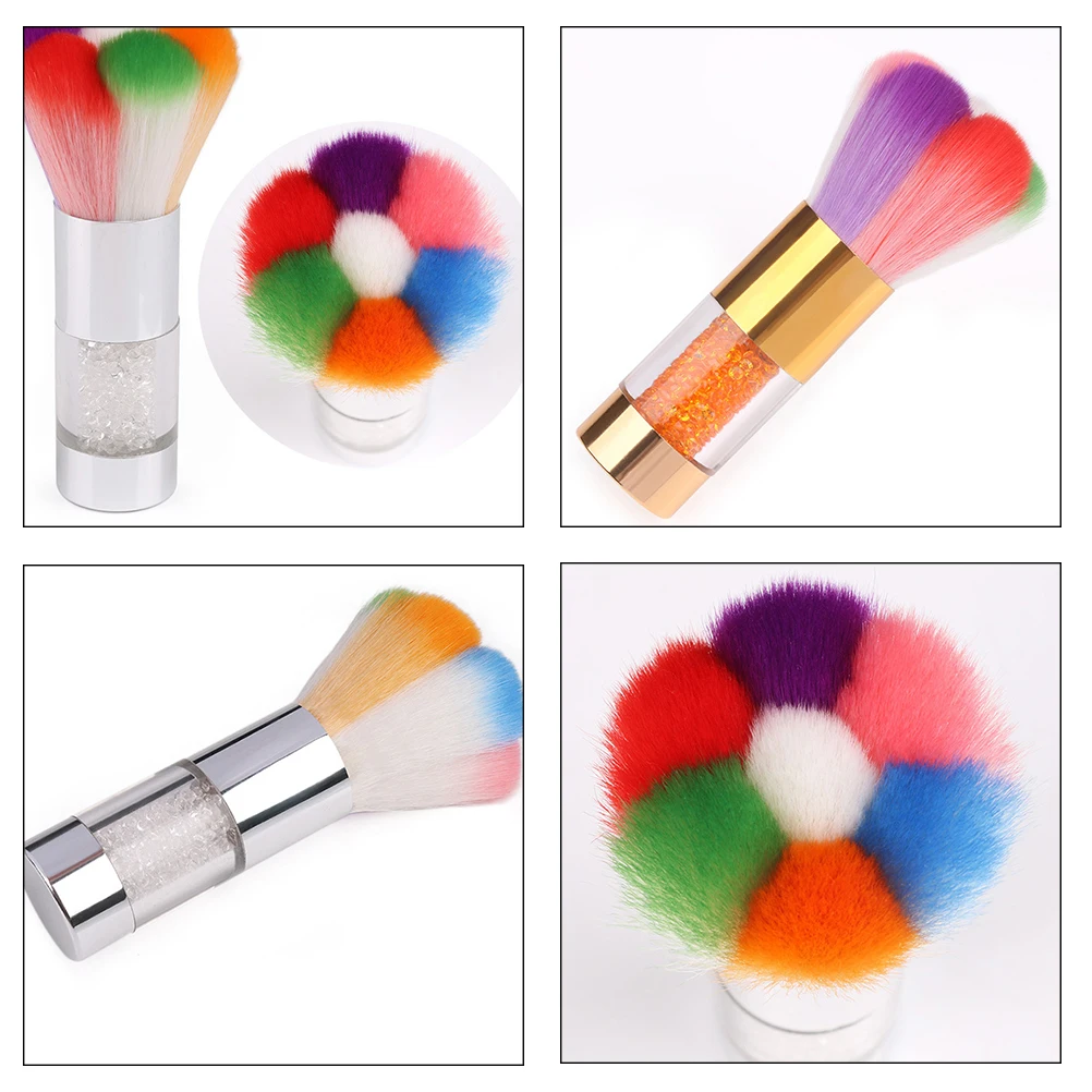 1 шт. красочная портативная кисть для удаления пыли от ногтей мягкая пудры