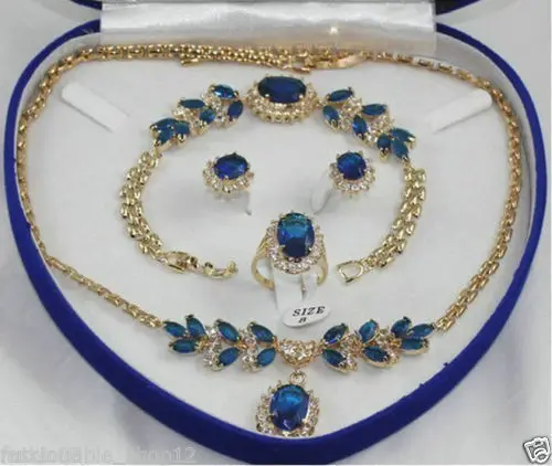 W choose colorFashion Ювелирные изделия женский красный набор ожерелье серьги браслет Ring8 #