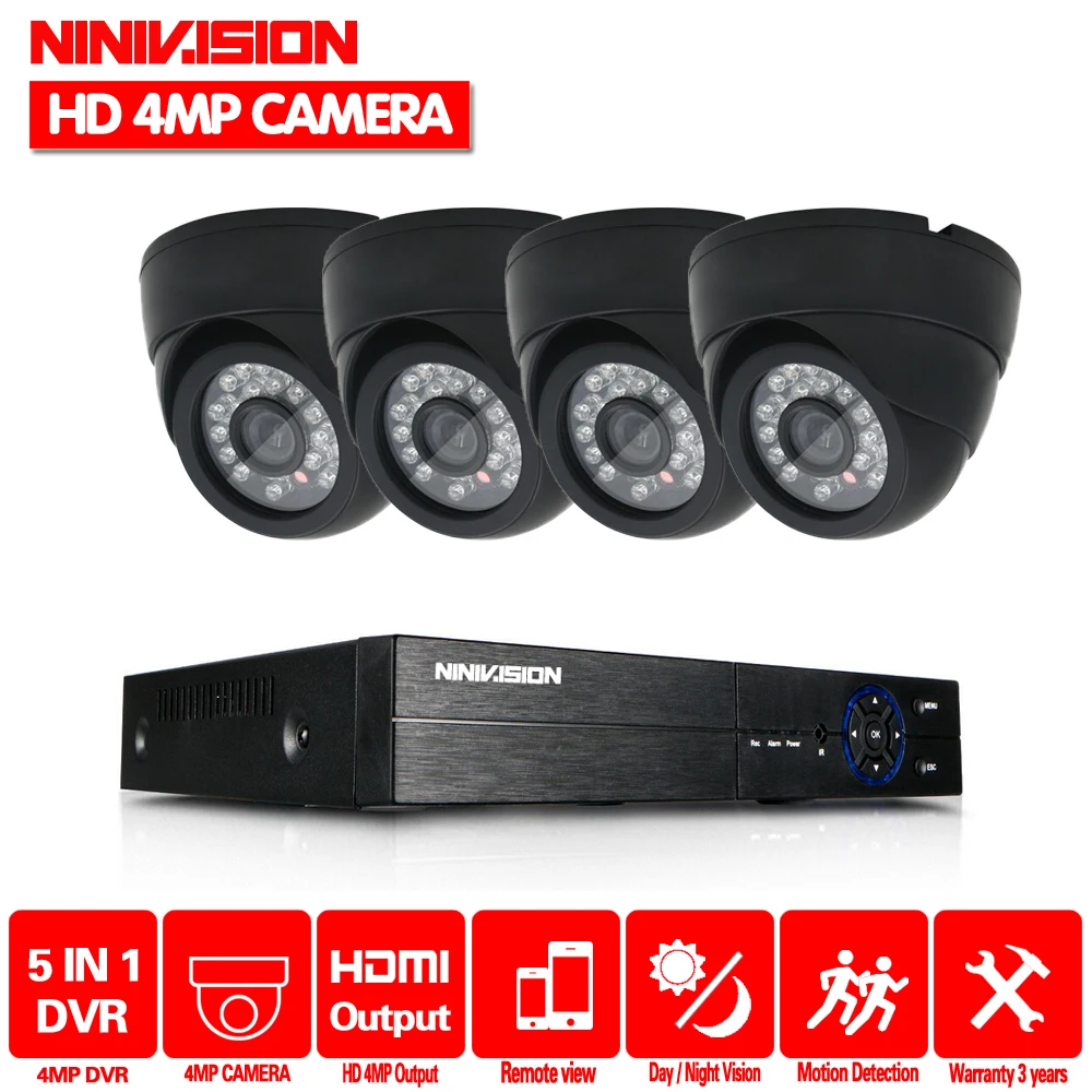 NINIVISION Home камера видеонаблюдения системы безопасности HD 4MP AHD DVR 4.0MP CCTV Camera System 4