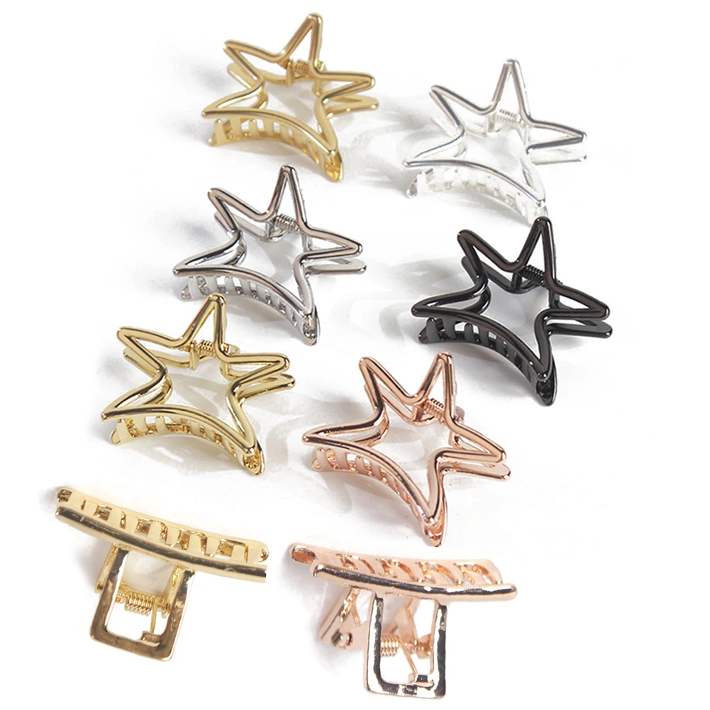 

1PC Women Star shape Metal Hairpins Elegant Hair Claw Clips Barrettes Bun Maker Make UP Hair Claws Crab Hair Styling Tools