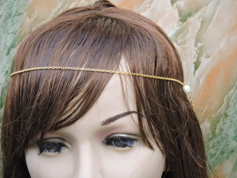 Жемчуг ювелирные изделия волос цепь головной убор глава сеть богиня невесты