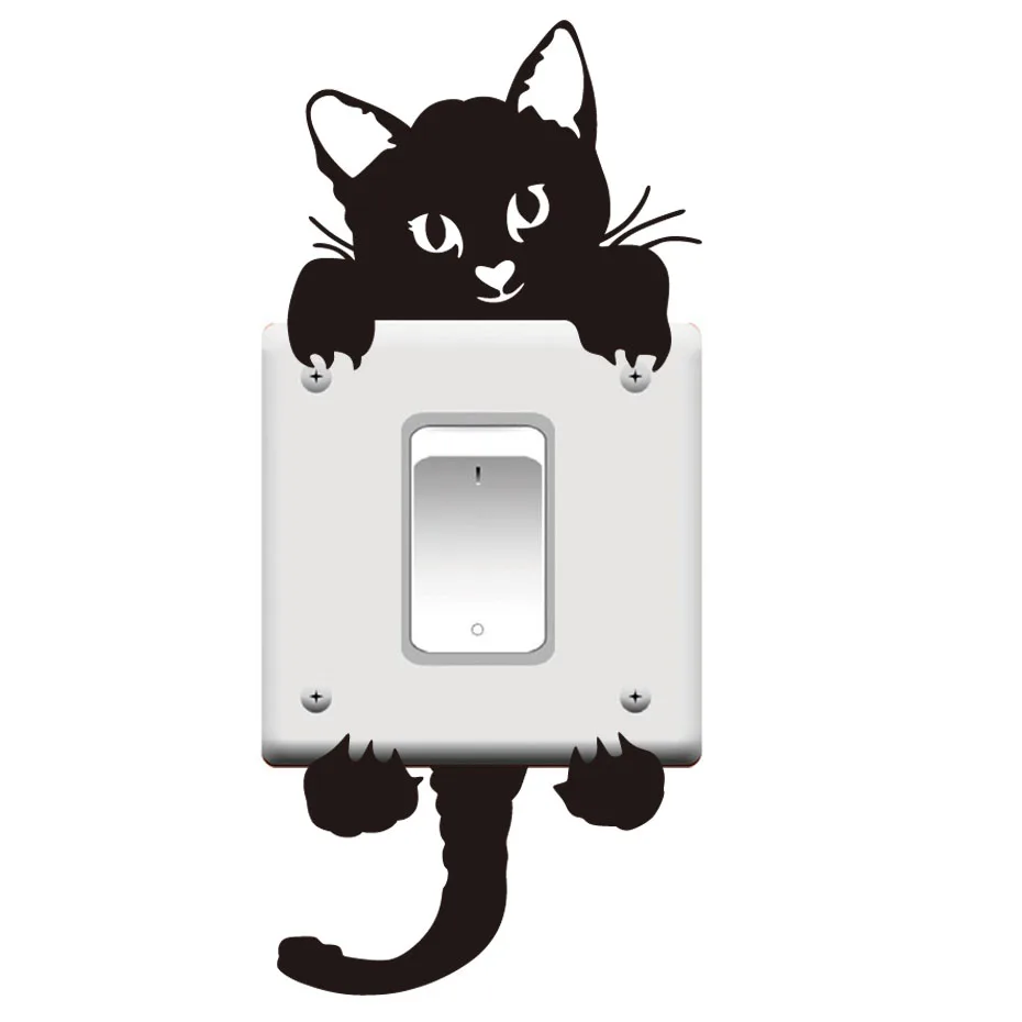 Наклейки на стену DCTOP забавные наклейки с изображением кошек и собак черный