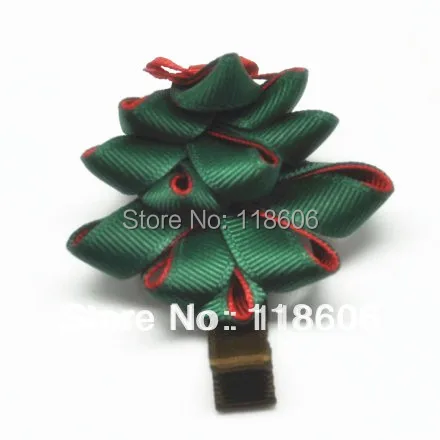 Оптовая продажа 100 шт ручной работы Красивая зеленая лента для рождественской