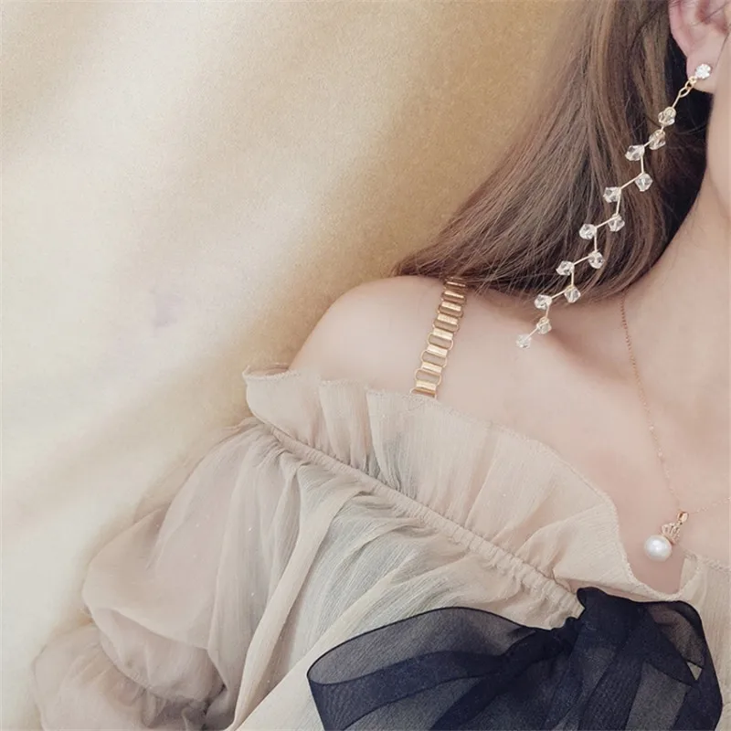 Модные длинные серьги с кисточками в богемном стиле ручной работы черно-белые