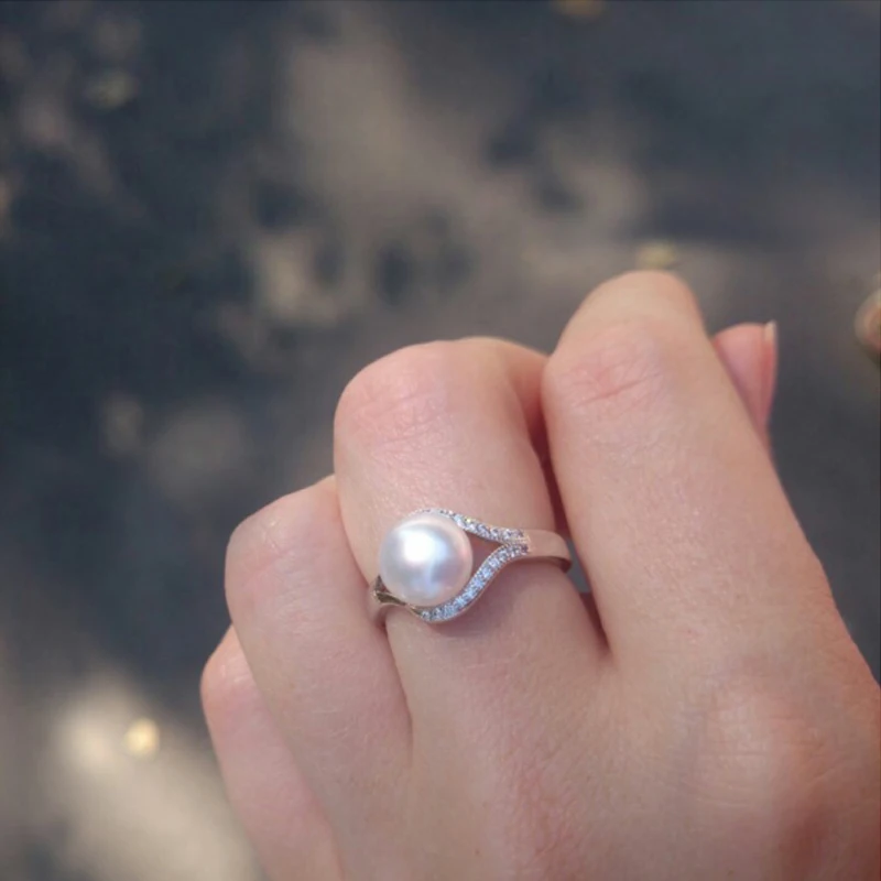 Набор ювелирных изделий из жемчуга серьги с подвеской серебра 925 пробы кольцо