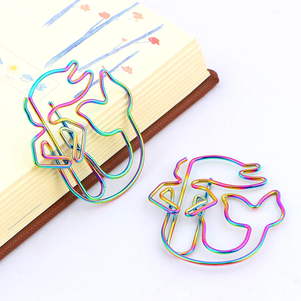 8 шт./лот красочные радужные скрепки русалки гальванические металлические для
