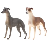 2pcs plastic realistic animals greyhound action figure pet dog toys playset kids toddler nature learning toys decor collectibles