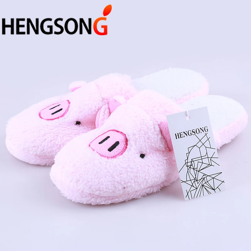 HENGSONG/короткие плюшевые зимние тапочки женские хлопковые домашние с милым