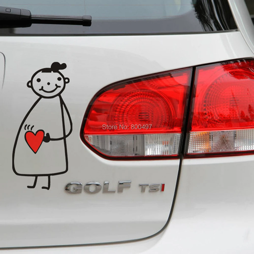 Новый дизайн смешные автомобильные Стикеры для беременных девушка мама в