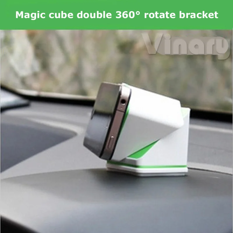 Free Shipping Magic Cube Cell Phone Holder Car 360 Degree Rotation PU High-Grade anti-slip Practical Collectibles | Мобильные