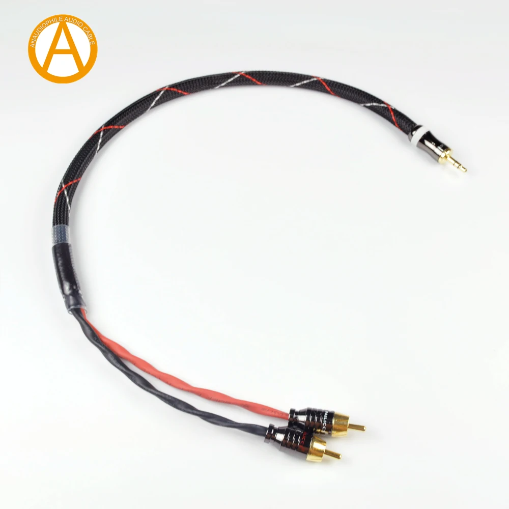 Стерео кабель ANAUDIOPHILE Hi Fi 3 5 мм с разъемом Папа RCA аудиокабель для усилителя Preamp ПК