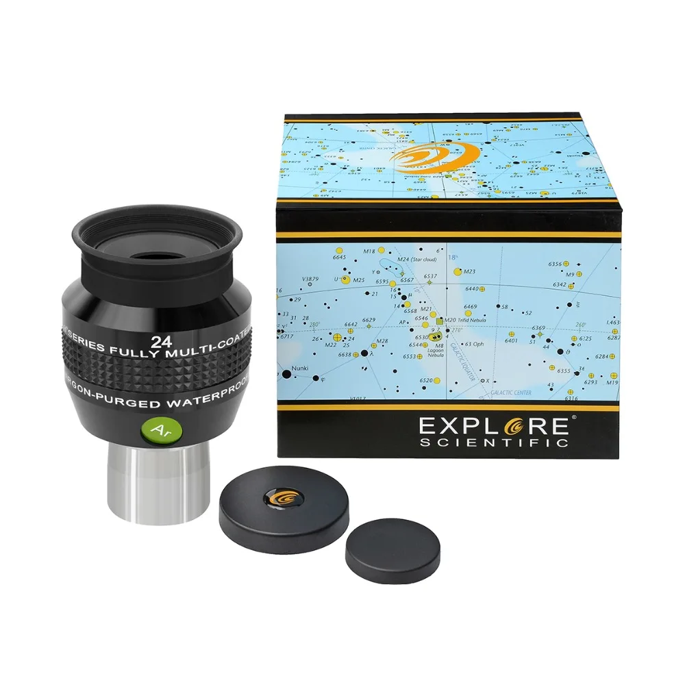 New Explore Scientific Eyepiece 68 градусов Extreme Wide Field Waterproof 1 25 inch 24mm аргон очищенный EMD
