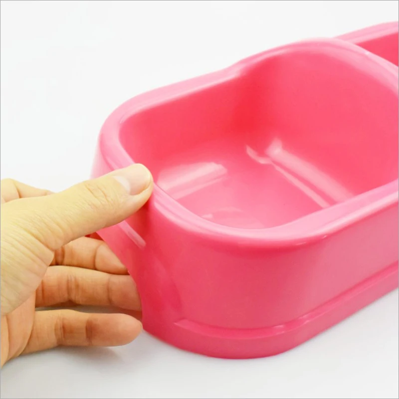 1 шт большие тапочки однотонного яркого Пластик двойной собачья миска для кошки