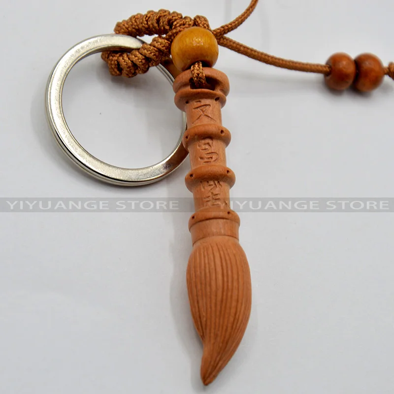 Feng Shui Peach Wood Wen Chang Pagoda Wenchangbi Keychain Carved Amulet | Дом и сад