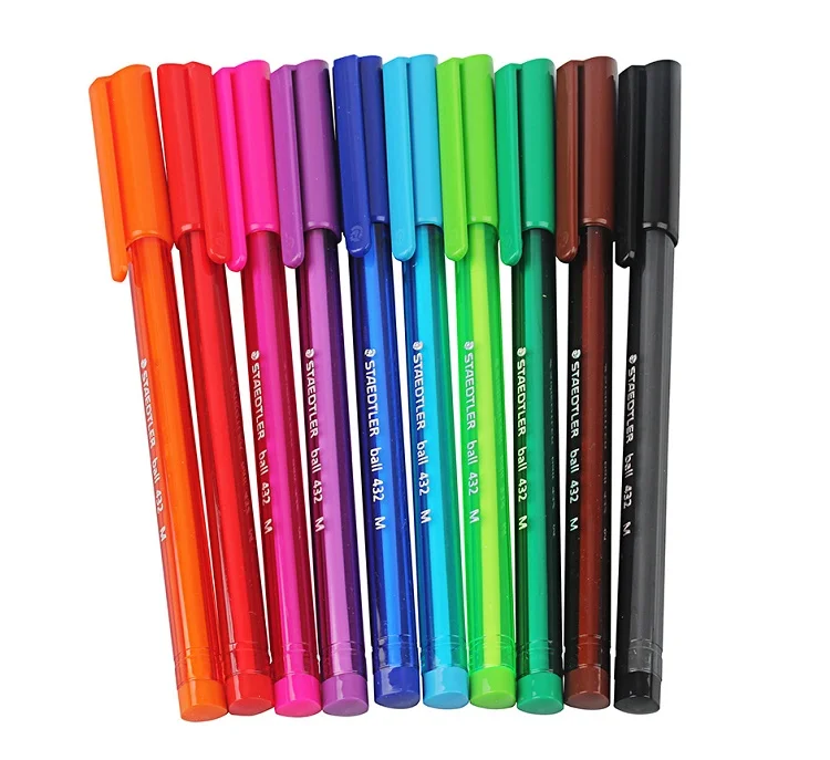 Шариковая ручка STAEDTLER 10 цветов 0 7 мм шариковая с острым носком | Канцтовары для