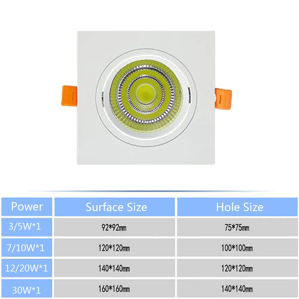 Встроенная решетка Led COB bean gall light 7 Вт 10 12 20 30 Двухточечные три фары LED AR111