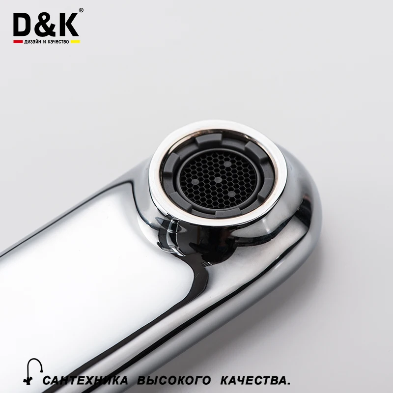 D&K Кухонные смесители латунь в Хром Поворот на 360° холодной и горячей воды кран